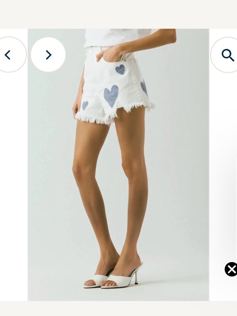 Blanknyc - Head in the Clouds Shorts with Blue Hearts